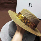 chapeau M Léger tricot d'or et d'argent paillettes