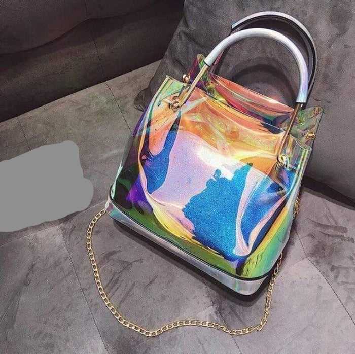sac à bandoulière PVC Transparent cristal - Argenté