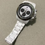 La boutique de la montre pour homme Acier inoxydable Blanc 2 Vintage Concept Fashion Montre Quartz chronographe