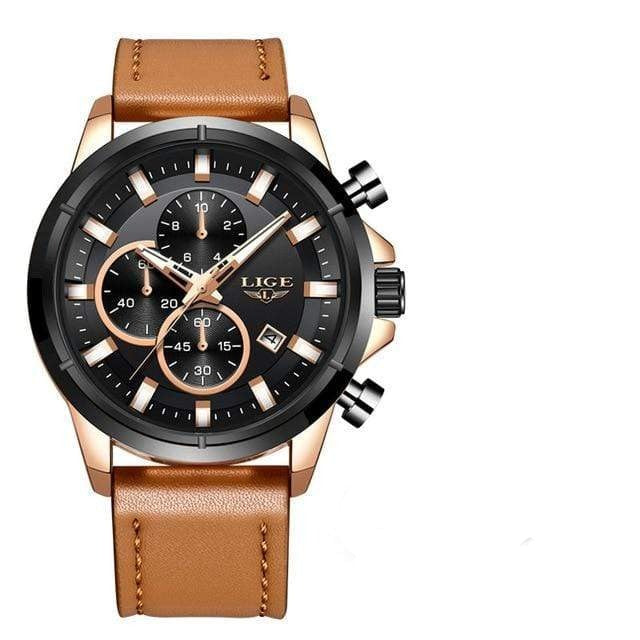 La boutique de la montre pour homme bracelet cuir Marron 4 Montre Étanche Chronographe Fashion bracelets Cuir
