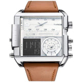 La boutique de la montre pour homme bracelet cuir Marron Montres LED numériques style uniques pour hommes