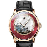La boutique de la montre pour homme bracelet cuir Noir P1 Montre automatique de luxe bracelet en cuir véritable