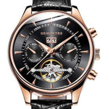La boutique de la montre pour homme bracelet cuir Rose OR Montre Classique Mécanique Hommes Automatique