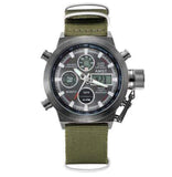 La boutique de la montre pour homme Montre Sport Homme Nylon noir Montre militaire bracelet cuir