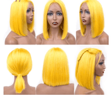La boutique de la Perruque Lace Front Perruque courte jaune, cheveux 100% Naturels