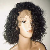 La boutique de la Perruque perruque de cheveux humain Couleur naturelle / 12 pouces / 13x4 150 Density Perruque bouclée cheveux humains lacet