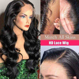 La boutique de la Perruque perruque de cheveux humain HD Transparent Lace / 16pouce / 250% Perruques de cheveux humains HD Transparent
