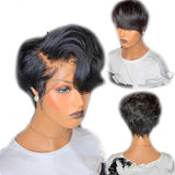 La boutique de la Perruque perruque de cheveux humain Perruque Courte ondulée, cheveux brésiliens