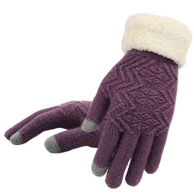 1 paire de Gants Tactile d'hiver tricotés pour femmes