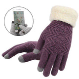 1 paire de Gants Tactile d'hiver tricotés pour femmes