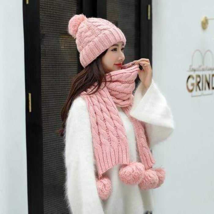 Rose - Bonnet en laine tricoté pour femme, écharpe chaude et respirante,  Double couche de Protection, nouvell - Cdiscount Prêt-à-Porter