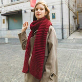 La boutique du chapeau écharpe en tricot C3 écharpe en laine épaisse femme automne et hiver