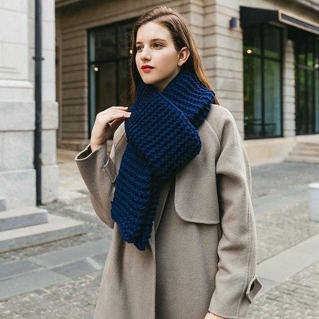 La boutique du chapeau écharpe en tricot C4 écharpe en laine épaisse femme automne et hiver
