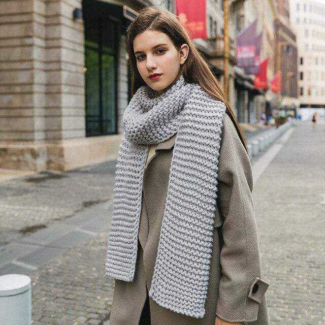 Écharpe épaisse tricotée à la main Écharpe d'hiver en laine