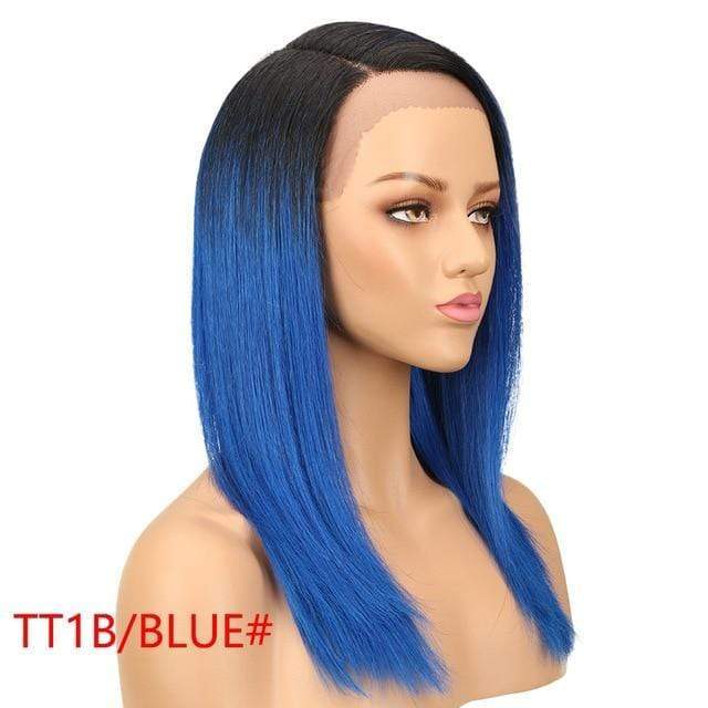La Boutique du cheveu et de la perruque cheveux humains 18 pouces / TT1B Bleu Perruques De Cheveux Humains 18 pouces