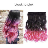 La Boutique du cheveu et de la perruque Extensions Noir to pink / 20pouces Extensions de Cheveux Ondulés Synthétique
