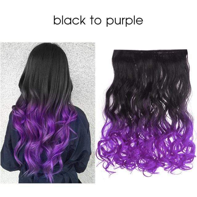 La Boutique du cheveu et de la perruque Extensions Violet/ Noir / 20pouces Extensions de Cheveux Ondulés Synthétique