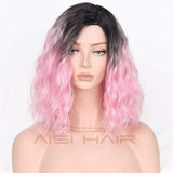 La Boutique du cheveu et de la perruque Perruque Synthétique Rose / 14pouces Perruque synthétique longue Vague