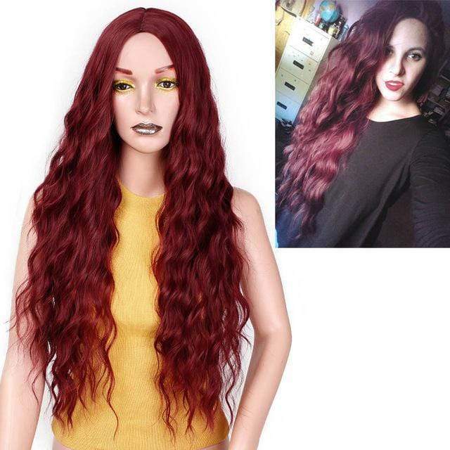 La Boutique du cheveu et de la perruque Perruque Synthétique Rouge / 30 pouces Perruque frisée synthétique