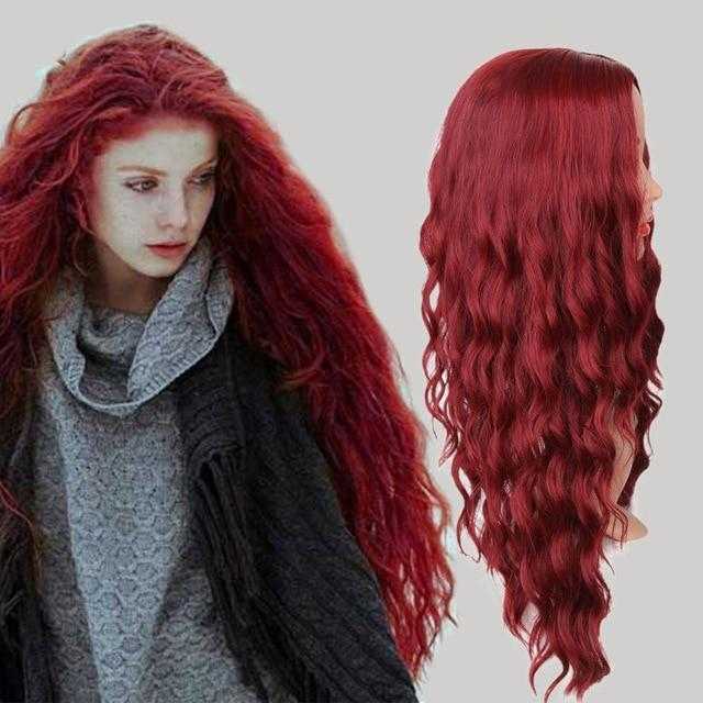 La Boutique du cheveu et de la perruque Perruque Synthétique T1B/Rouge / 30 pouces Perruque frisée synthétique