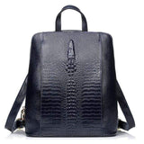 la Boutique du sac a dos Cuir véritable Bleu / 13 pouces Sac à dos en cuir véritable motif Crocodile