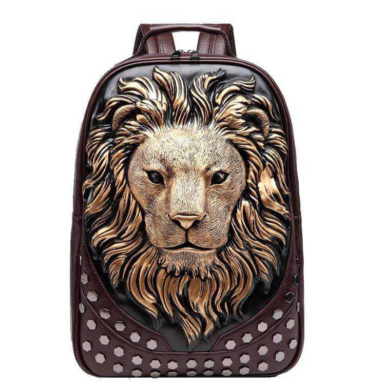 la Boutique du sac a dos Cuir véritable Sac à dos  tête de lion 3D