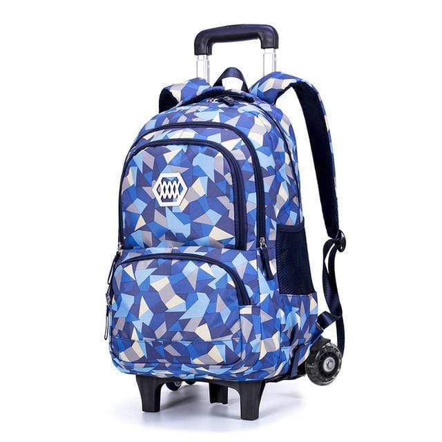la Boutique du sac a dos sac a dos a roulettes 2 roues bleu Sacs à roulettes filles école