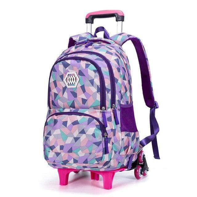 la Boutique du sac a dos sac a dos a roulettes 6 roues violet Sacs à roulettes filles école