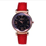 montre pour femme bracelet en cuir Rouge Montre femme bracelet cuir