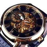 Montres hommes montre squelette GMT838-2 / China Montre squelette de luxe bracelet cuir