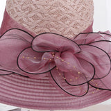 Multi-tendance Chapeau élégant en fil de soie à fleurs