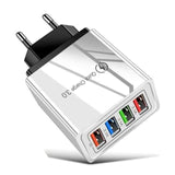 Multi-tendance chargeur rapide EU prise / Noir Blanc chargeur USB Charge rapide 3.0