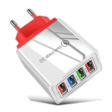 Multi-tendance chargeur rapide EU prise / Rouge chargeur USB Charge rapide 3.0