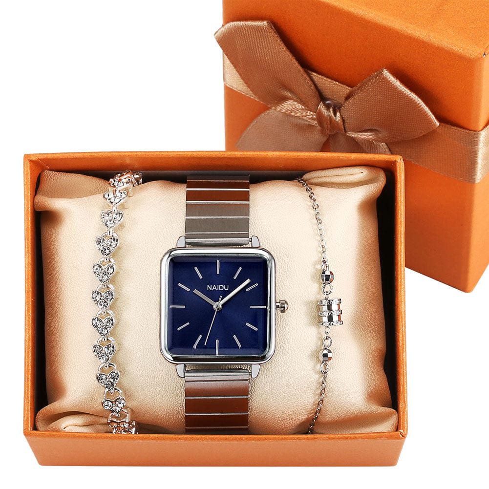 Multi-tendance Coffret 3 Coffret cadeau, montre carrée bracelet