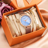 Multi-tendance Coffret 5 Coffret cadeau montre-Bracelet en maille or Rose