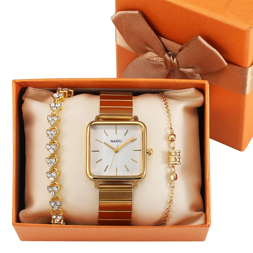 Multi-tendance Coffret 5 Coffret cadeau, montre carrée bracelet