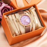 Multi-tendance Coffret 6 Coffret cadeau montre-Bracelet en maille or Rose