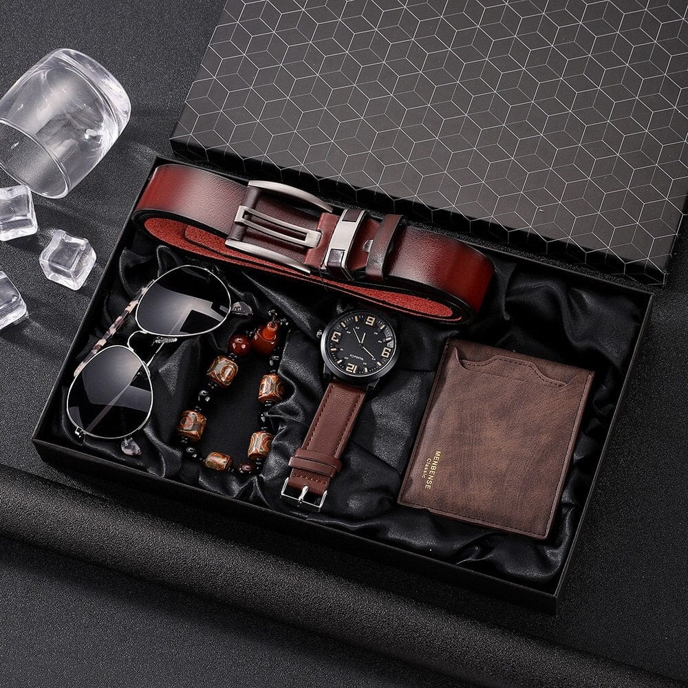 coffret montre pour homme - coffret cadeau - cadeau avec montres pour homme  - ceinture