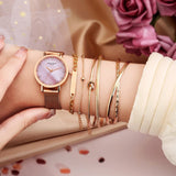 Multi-tendance Coffret cadeau montre-Bracelet en maille or Rose
