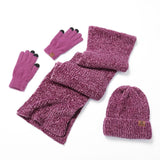 Multi-tendance Ensemble bonnet et écharpe en laine tricotée