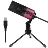 Multi-Tendance Microphone à condensateur Rose Microphone à condensateur USB en métal