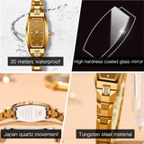 Multi-tendance Montre luxe dorée étanche en acier inoxydable