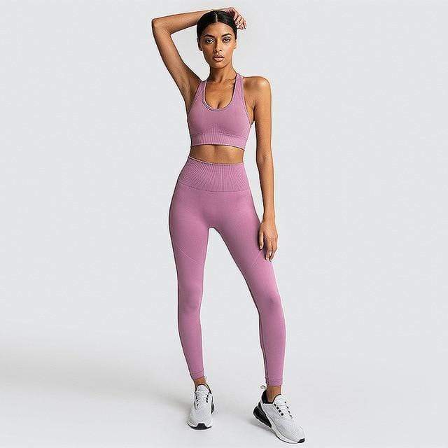 Mode Femme Sport Gym Yoga 2Pcs Gilet Soutien-Gorge Leggings