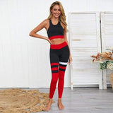Multi-Tendance tenue de Sport femmes Rouge / M Ensemble soutien-gorge et Leggings Yoga Fitness