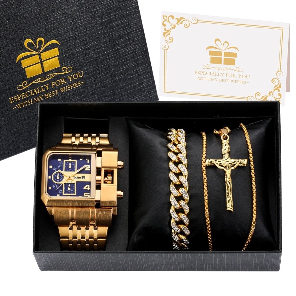 Multi-tendance Watch Gifts Set C Montre de luxe Bracelet et collier