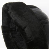 Chapeau D'hiver en cuir noir