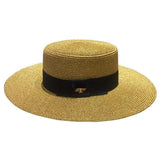 chapeau de paille d'été Style rétro or tressé