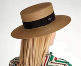 chapeau de paille d'été Style rétro or tressé