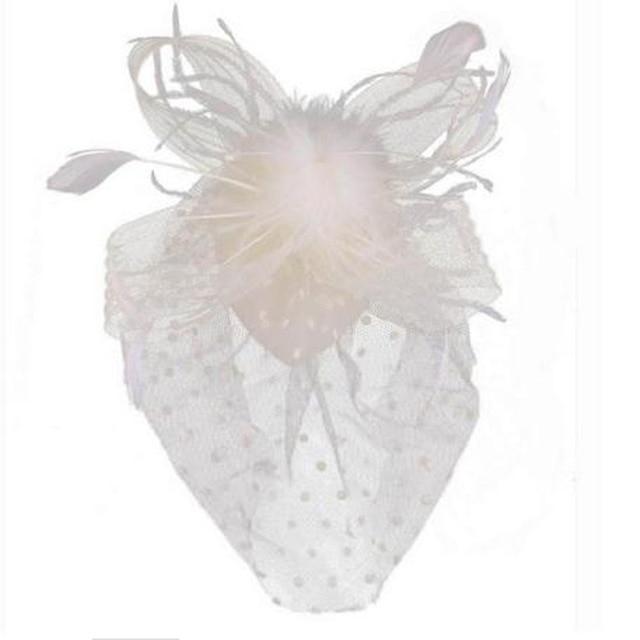 Chapeau De Mariage Voile Accessoire Plume Clip fleur