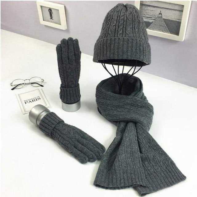 Pack hiver pour fille gris : Bonnet + Gants + Écharpe chaude • Petites  Pirates